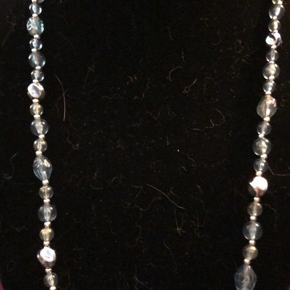 EUC Faux Pearl, Faux Crystal & Goldtone Beaded 29” Long Necklace - Picture 2 of 4